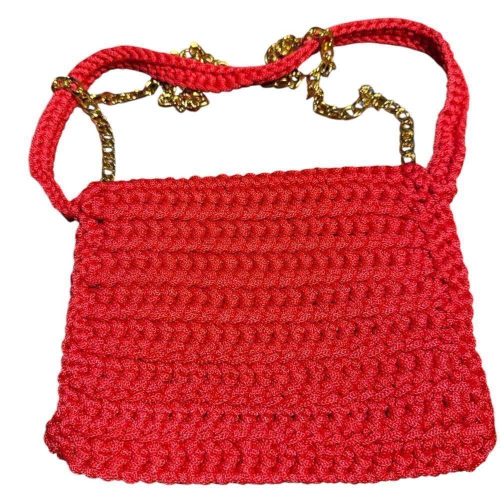 New Handmade Hot Pink Crochet Shoulder Crossbody Bag - Picture 2 of 7